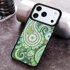 Green Paisley Phone Case for iPhone 17 16 15 Pro Max Air 14 13 12 11 Plus Shockproof Cover