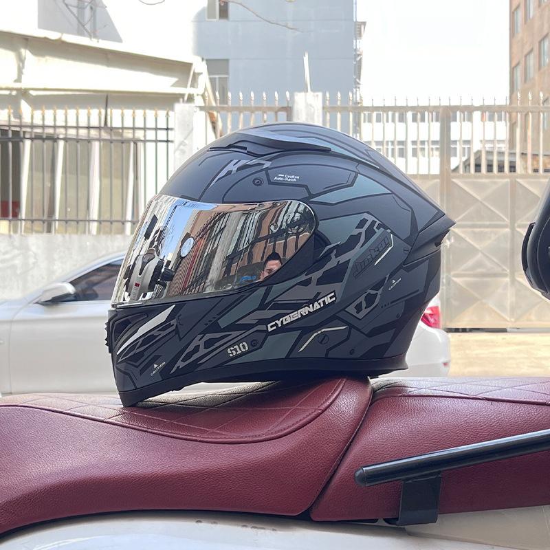 Motorcycle Helmet Full Helmet Can Be Equipped with Bluetooth Headset Men's Four-season Electric Bicycle Riding Helmet
