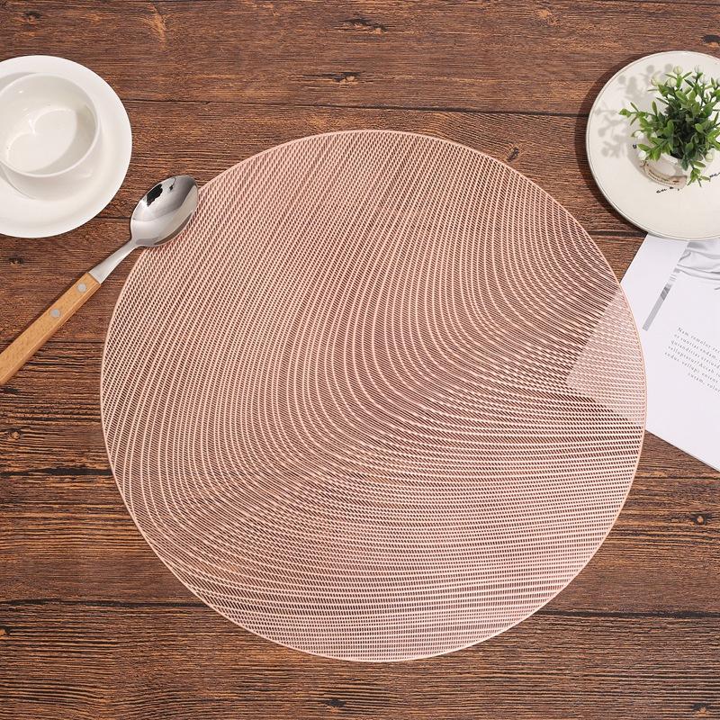 15" New 3 Color Nordic Flowing Sand Pattern Hollowed Out PVC Meal Mats Home Hotels Heat Insulation Antiskid Dining Table Mat