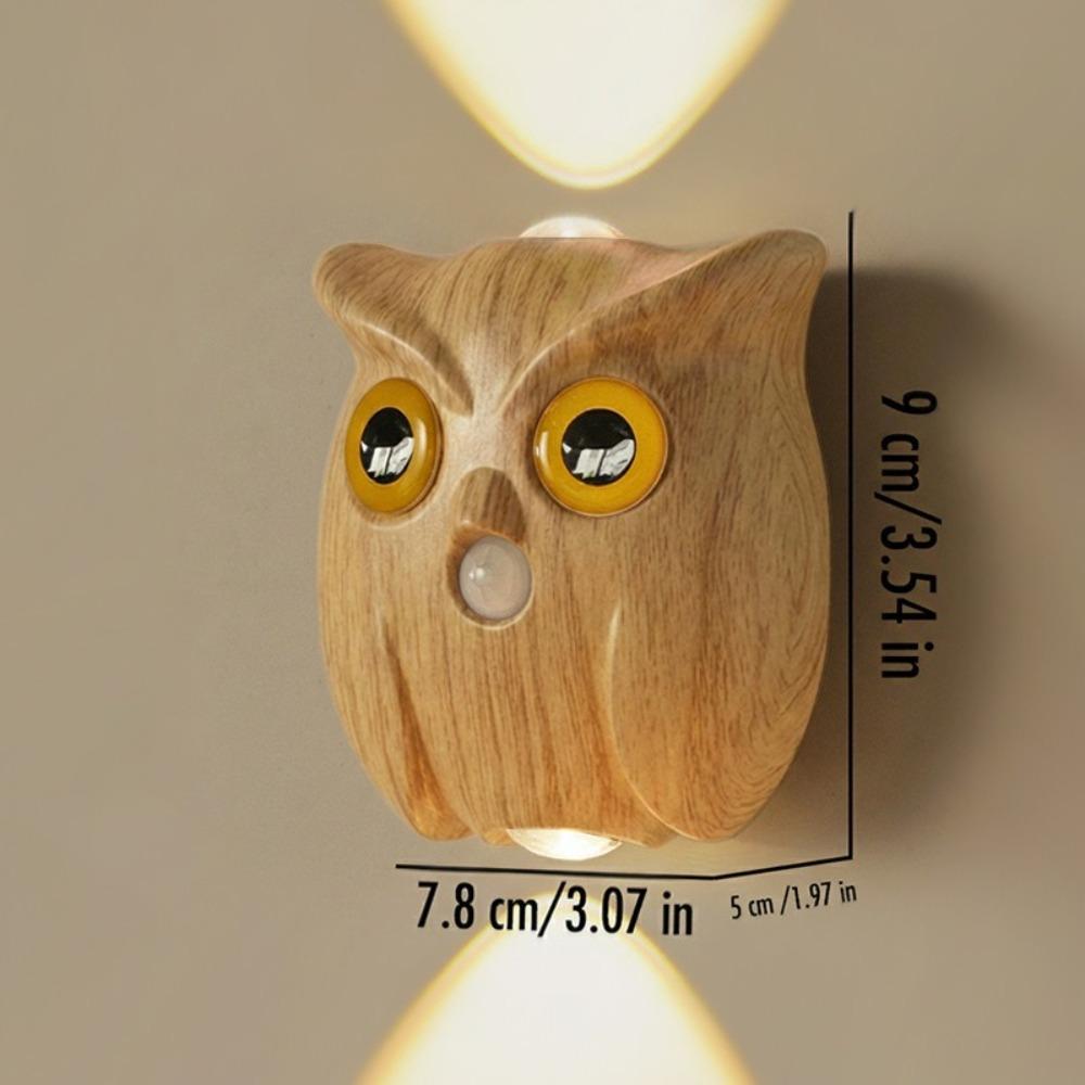 Rechargeable Smart Sensor Night Light Color Wall Lamp Intelligent Charging Owl Table Lamp Magnetic Base Adjustable Brightness