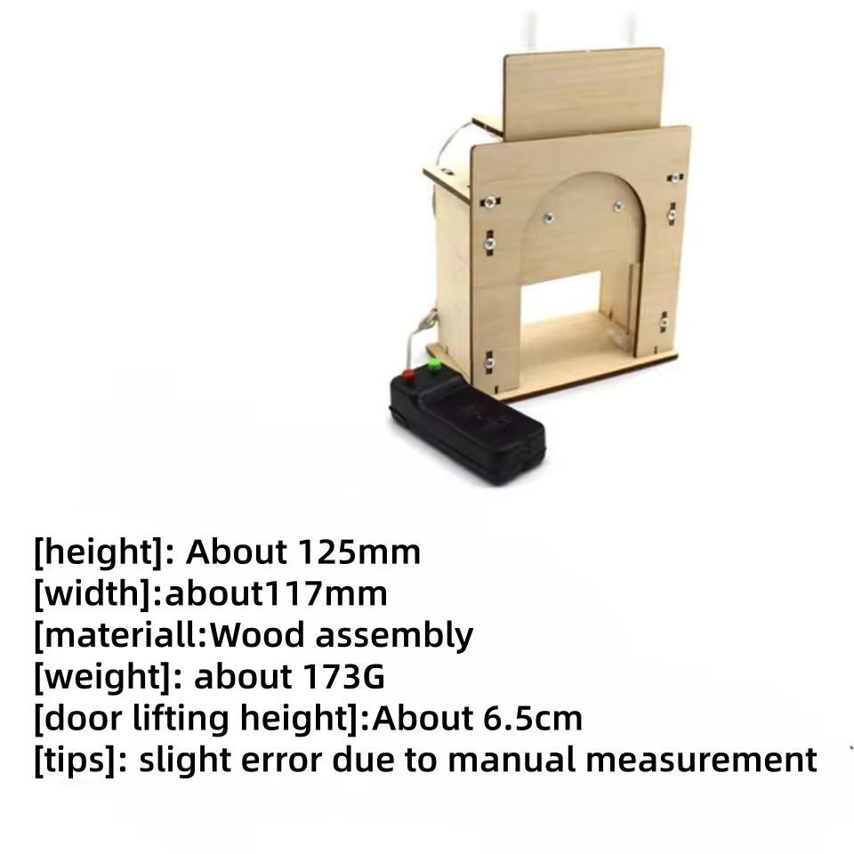 DIY 1 Sets Electric Remote Control Garage Door Wooden Model Science Toys Kids STEM Education Creative Kits