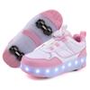Wiederaufladbare LED-Leucht-Rollschuhe für Kinder mit vier Rädern