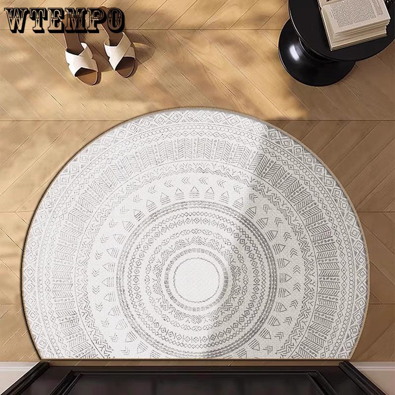 Half Circle Carpet Entrance Door Mat Household Door Non Slip Mat Dirt Resistant and Can Be Cut