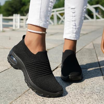 Hot-selling One-pedal Women's Single Shoes Casual Sports Socks Shoes Platform Air Cushion Dance Shoes Light