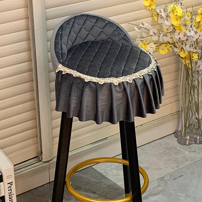 Round Chair Cover Round Backrest Elastic Armor Force Is Fixed-hair Belt, Low Back Bar Stool, Shangli Bar Chair Table Thickened