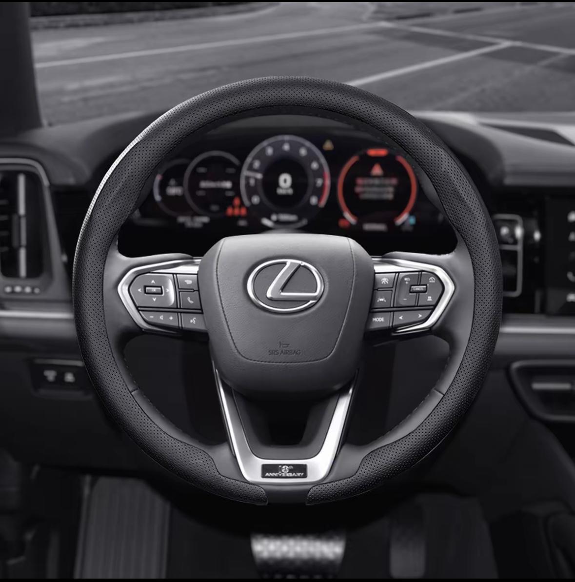 

38cm Car Steering Wheel Anti-slip Wheel Cover Carbon Fibre For Lexus F Sport ES200 ES300 RX300 LS500h GS250 GS300 IS300 CT200h