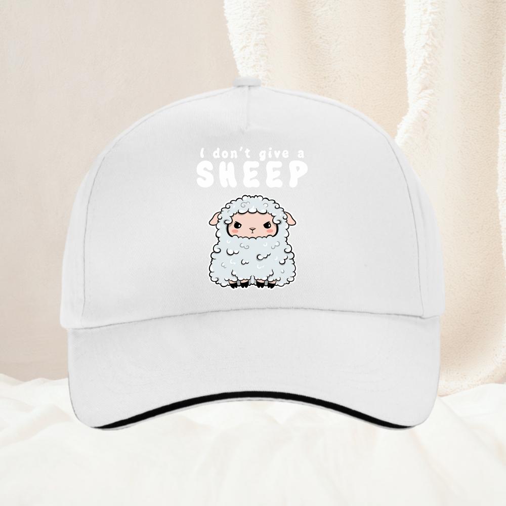 I Dont Give A Sheep Print Women Hat Cartoon Sheep Women Baseball Cap Outdoor All Seasons Travel Gift Hats