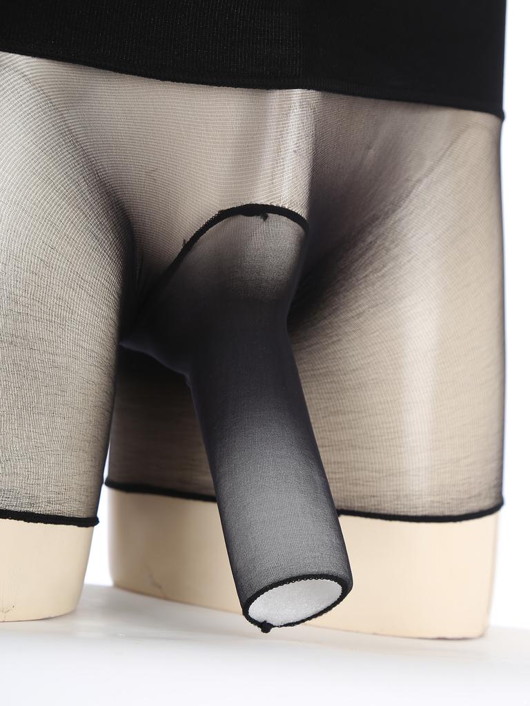 Herren Durchsichtig Ultra Dünn Hohe Taille Boxer-Shorts Hülle Dessous Unterwäsche