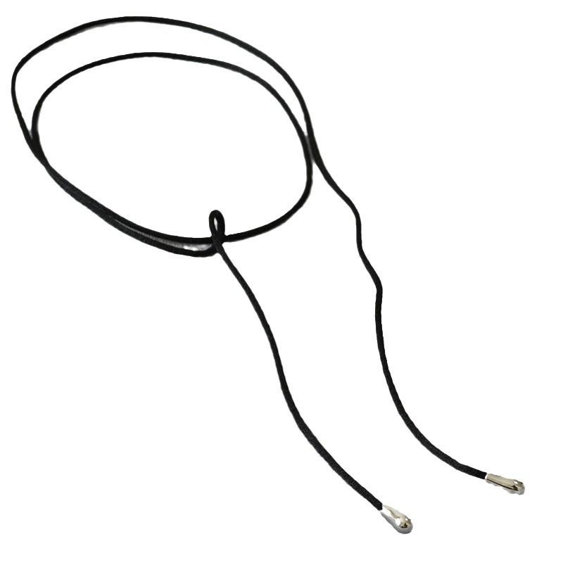 Japanese And Korean Niche Personality Black Rope Bow Lace Length Adjustable Simple Temperament Long Necklace Choker