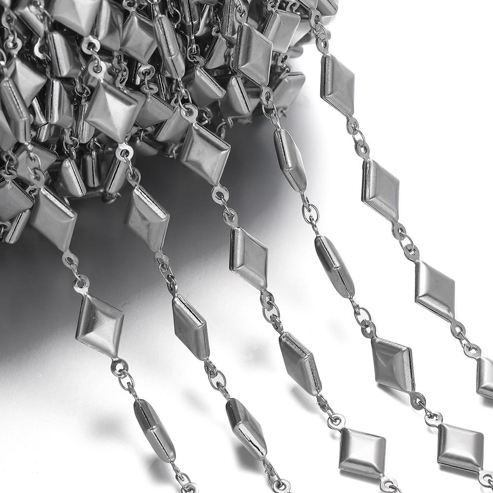 1m Stainless Steel Gold Handmade Chain Multiple Shapes Chains for DIY Necklace Bracelet Waist Chain Choker Jewelry Making Chain