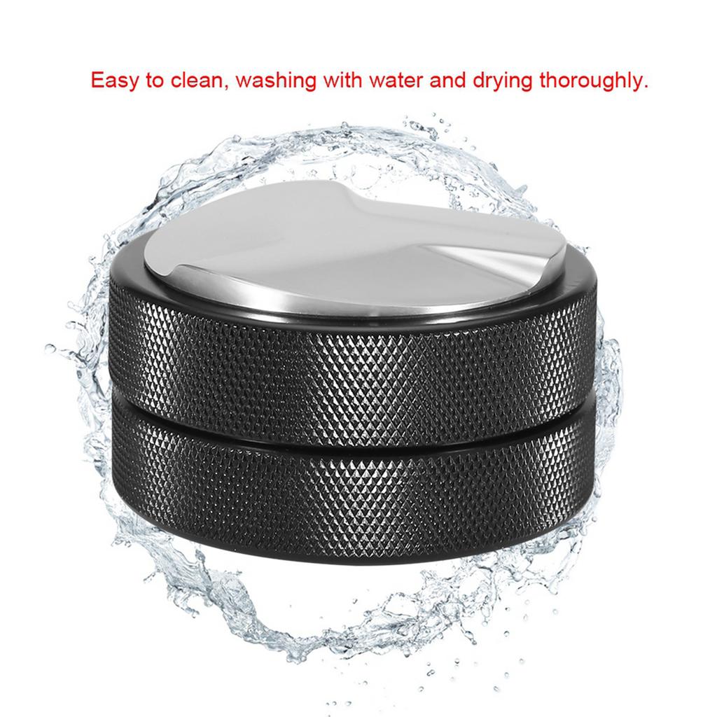 51mm Stainless Steel Coffee Tamper Base Coffee Bean Press Tool Black (Three Angled Slopes)