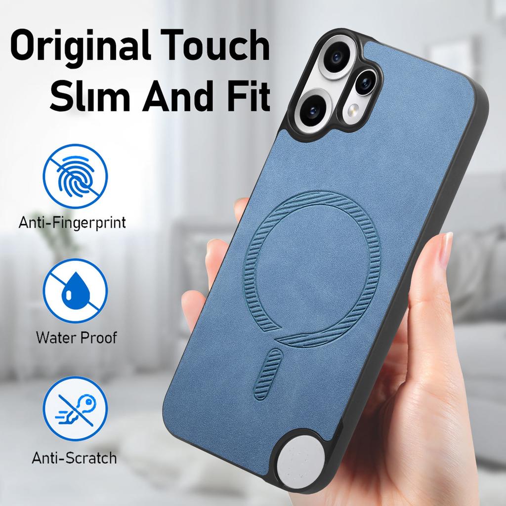 Magnetische Lederhülle für Nothing CMF Phone 2 Pro Magsafe Kabelloses Laden Matt Stoßfester Bumper Cover für CMF Phone 2Pro
