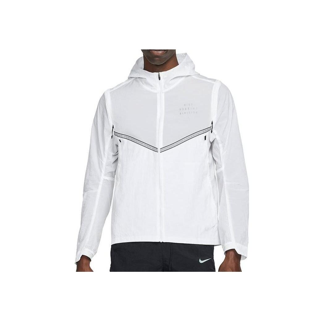 

Мужская однотонная водоотталкивающая спортивная куртка с капюшоном Nike, белая DM4774-100 XXL