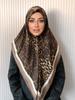 Square Leopard Print Hijab Women Muslim Shawl Light Weight Soft Cotton Scarf Islamic Head Covering 100X100Cm