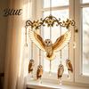 Accessoires de Jardin Carillon à Vent Colibri Carillons pour l'Extérieur Vitrail & Cristal Capteur de Soleil Cadeaux Amateurs d'Oiseaux Femme Carillon à Vent Coloré