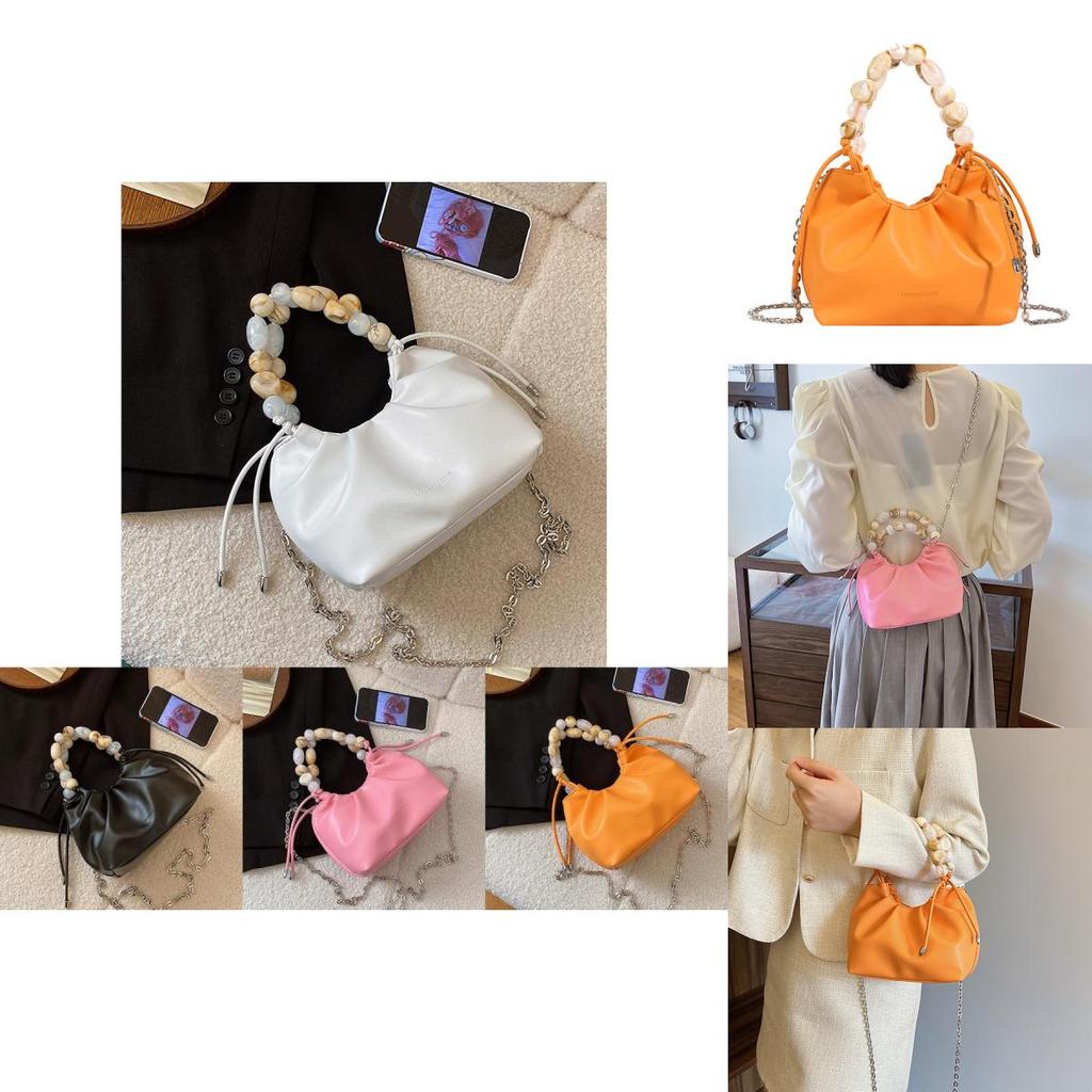 Trendy Korean Style Casual Sling Bag For Women Featuring Chic Chain Straps And Soft Pu Material