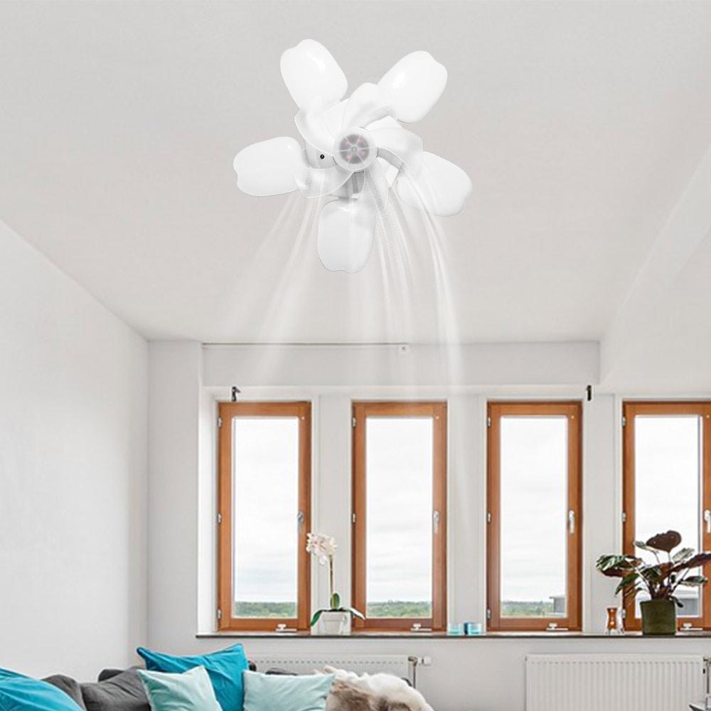 Remote Control Hanging Fan with LED Light 2 In 1 Electric Cordless Fan Ceiling Lamp  Office