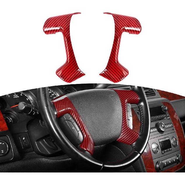 for Silverado Steering Wheel Panel Trim Sticker for 2007-2013 Tahoe/Suburban/Avalanche/Silverado/Yukon/Sierra/Escalade for 2012-2017 Captiva Black