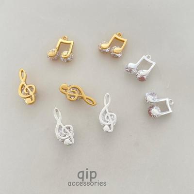 18k Gold-Plated Zircon Music Festival Pendant Charm for Jewelry DIY