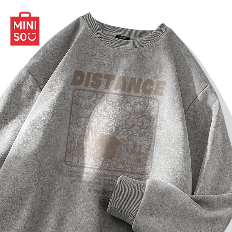 

MINISO Men s Oversized Suede Sweatshirt 2XL