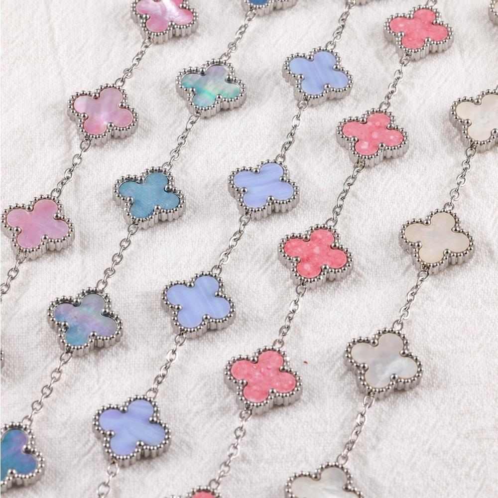 High-quality 13mm Four-leaf Clover Shell Bracelet Colorfast Plating Women's Bangle