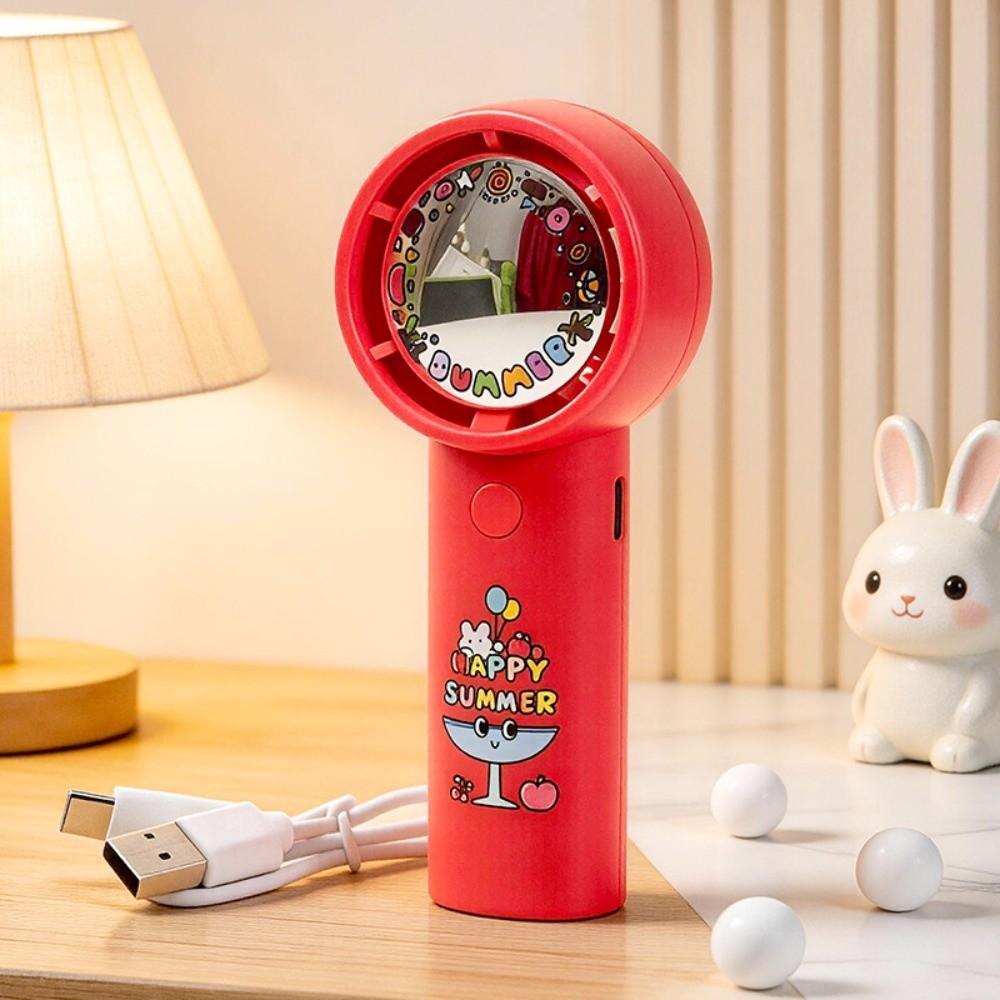 Cartoon Graffiti Turbo Fan 3 Speed Levels Pocket Fan Funny Mini Handheld Fan Summer