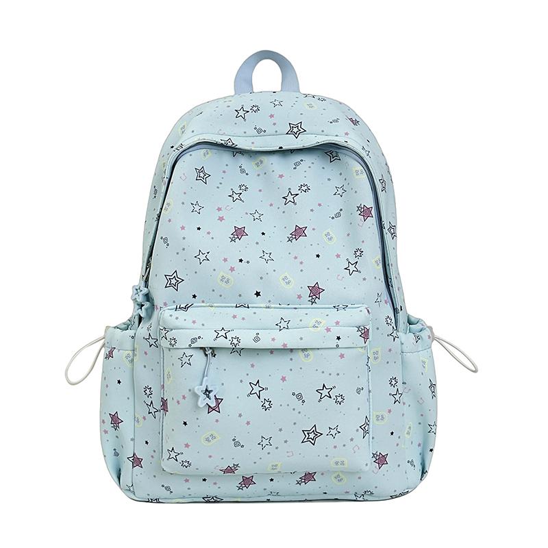 Star Print Women's Backpack Large Capacity Student Schoolbag
