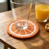 Hand Knitted Fruit Coasters Handmade Coaster, Crochet Watermelon Orange Strawberry Kiwi Cherry Small Wool Mats for Coffee Cups Cup Mat, Heat