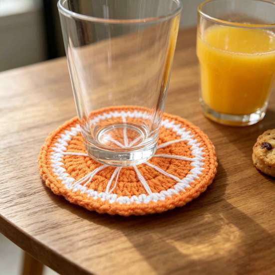Hand Knitted Fruit Coasters Handmade Coaster, Crochet Watermelon Orange Strawberry Kiwi Cherry Small Wool Mats for Coffee Cups Cup Mat, Heat
