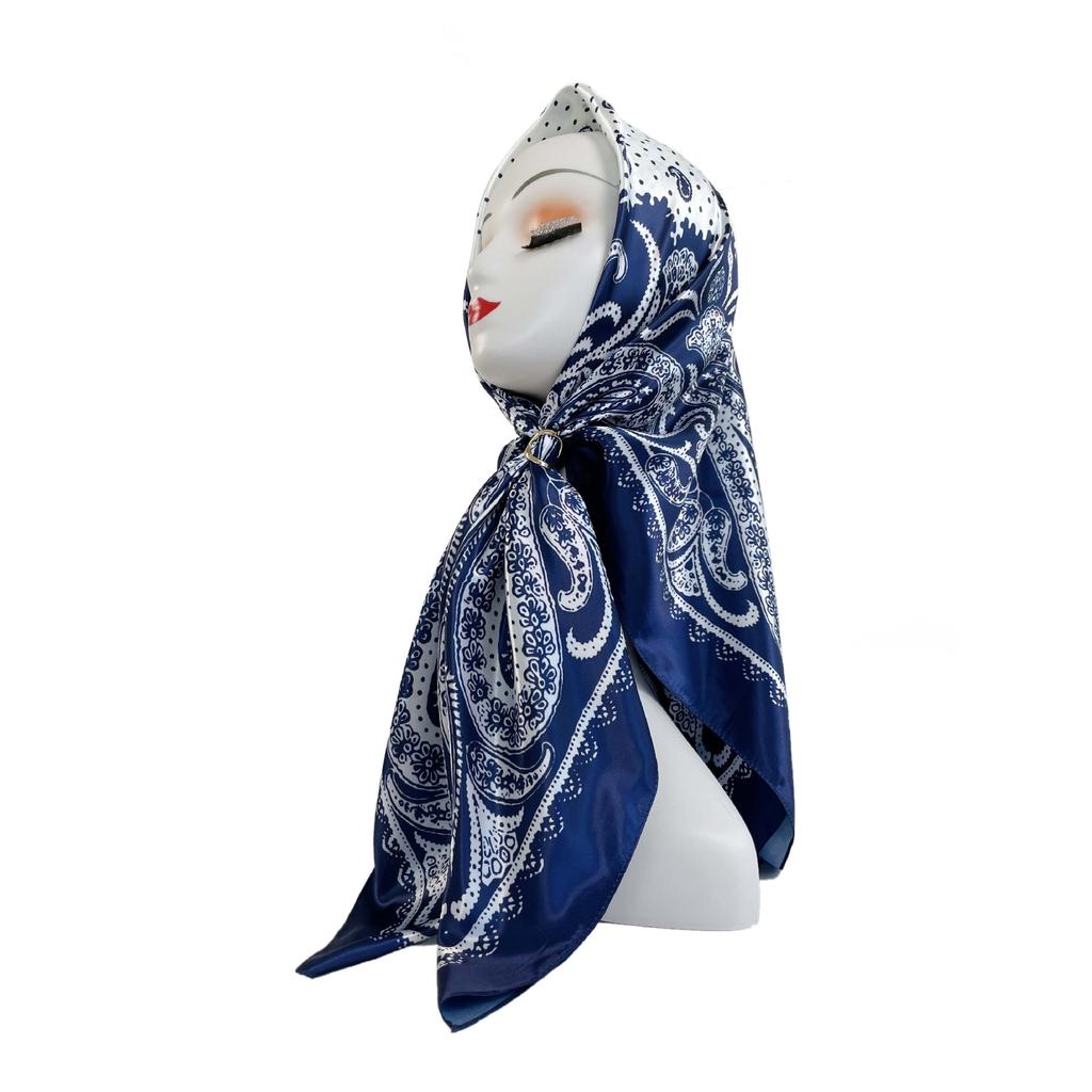 90cm Silk Scarf Ladies Large Square Scarf New Cashew Printed Turban Shawl Silk Scarf Silk Scarf Ladies Fashion