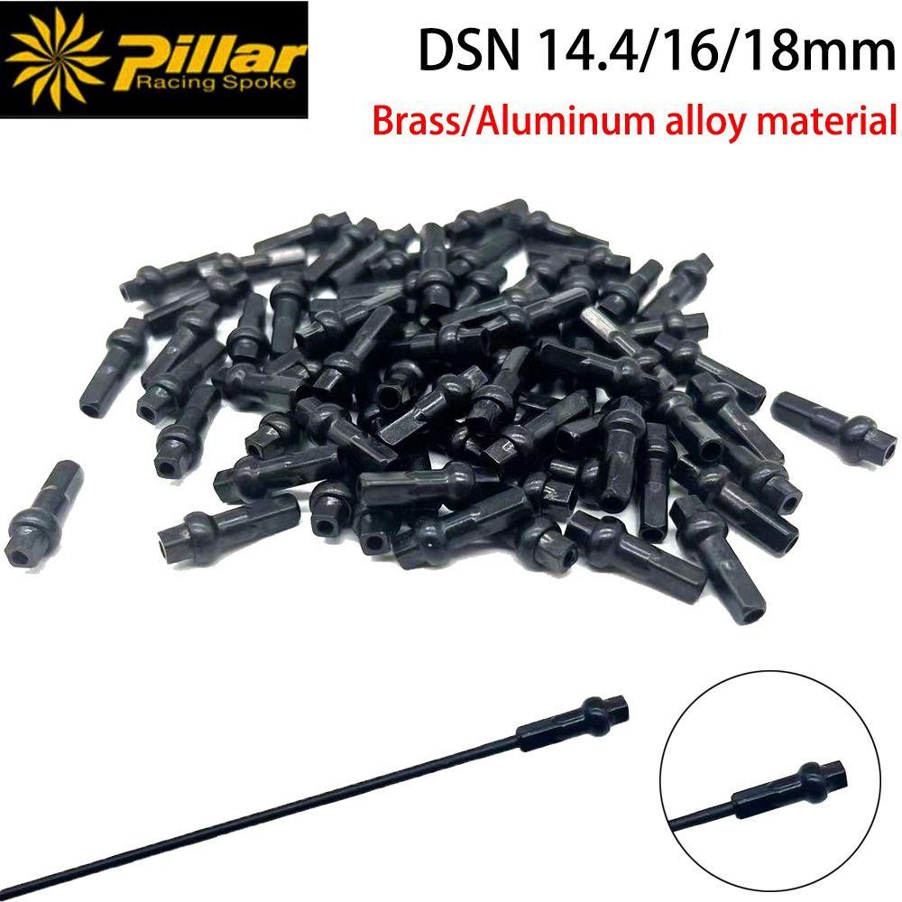 10pcs Pillar DSN Highway Bicycle Nipples 14G 14mm 16mm 18mm Anti Wear Mountain Bike Copper Strip Cap Brass/Aluminum alloy