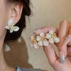 Silver Needle Zirconia Butterfly Enamel Stud Earrings - Stylish and Versatile Jewelry for Women