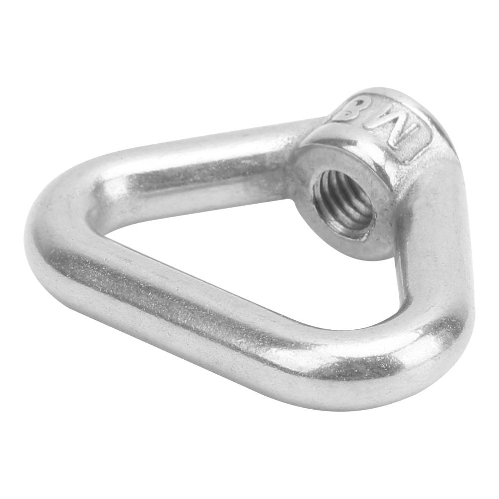 6 pcs M8 Thread Lifting Eye Nut Silver Triangle Shape Triangle Ring Nut Female Thread 304 Stainless Steel Eye Bolt Nut