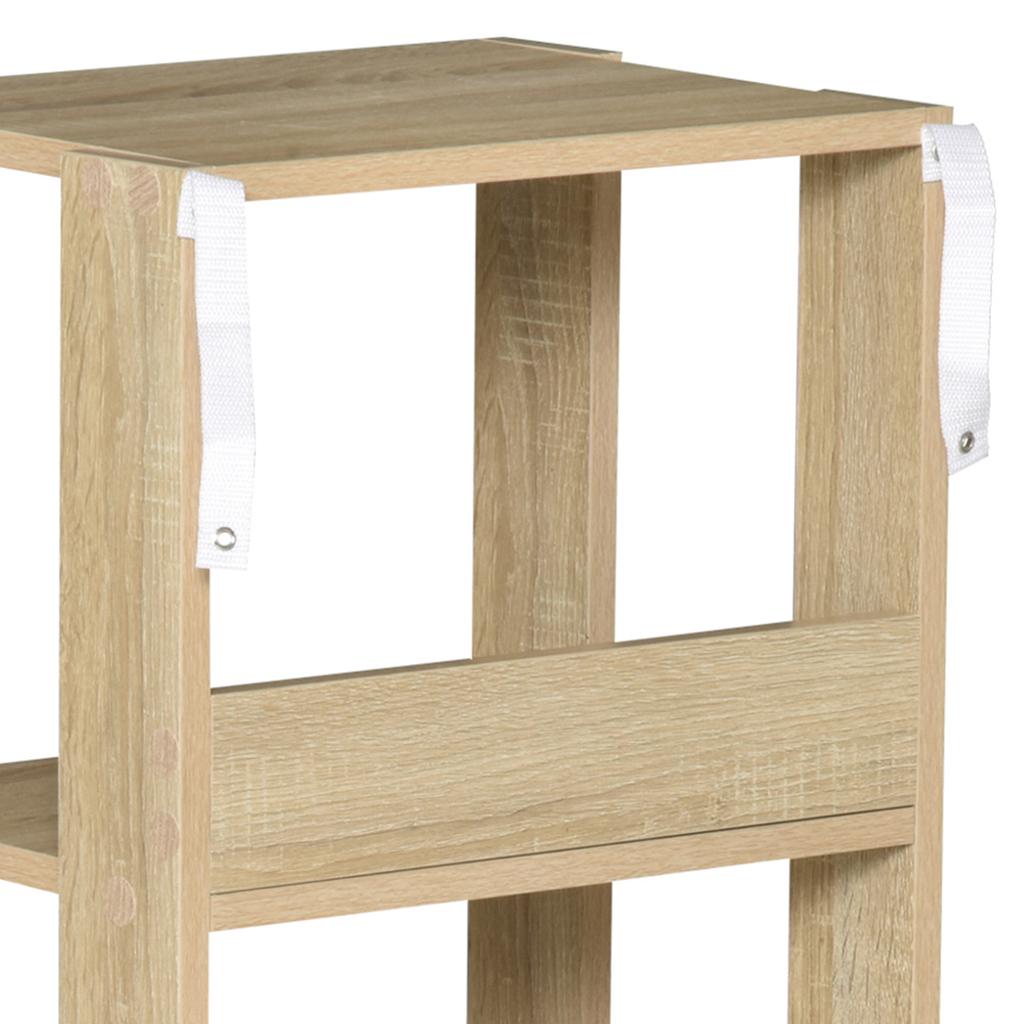 Wooden Wall Bookcase Shelf with 3 Shelves, Anti-Tipping, Anti-Slip Feet, 40x29.2x87.9cm