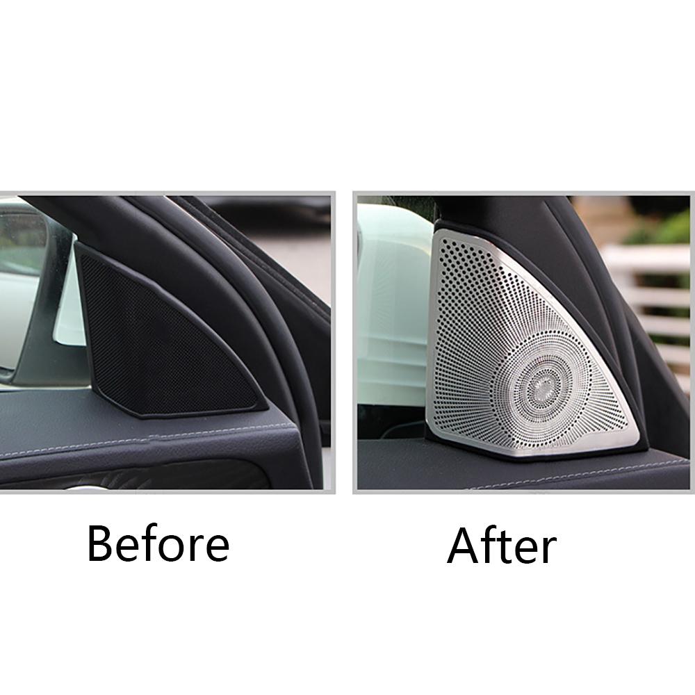 2pc Door A Pillar Tweeter Speaker Cover Trim For Mercedes Benz C Class 2015-2021