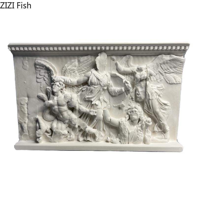 Angel and Giant Stereoscopic Printmaking Figures Relief Plaster Statue Desk Decoration Characters Sculpture Room Aesthetic Decor