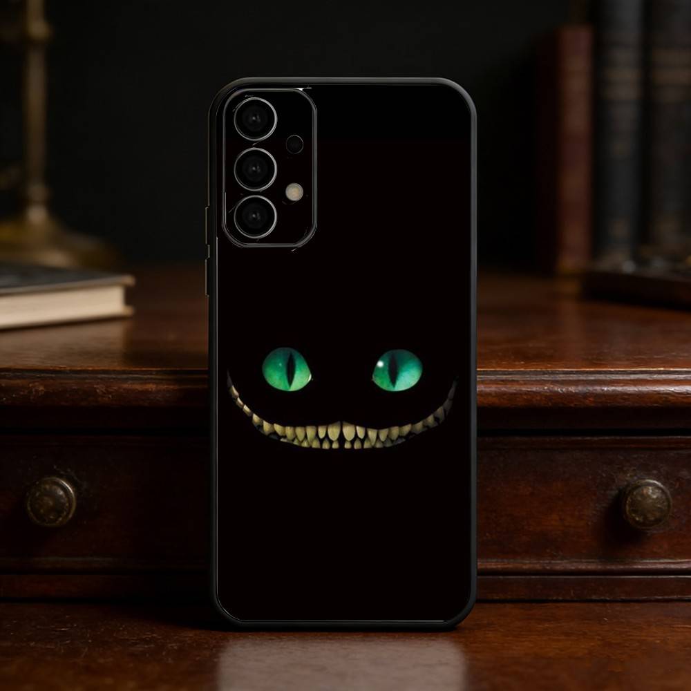 C-Cheshire Cat Cool Eye Alice phone Case For Samsung S25,24,21,22,23,30,Ultra,20,Plus,Fe,Lite,Note Soft Black Cover