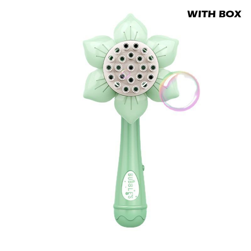 Bubble Machine Sunflower 23 Hole Electric Automatic Bubbles Gun Soap Blowering Outdoor Party Toys for Girls Children Xmas Gifts