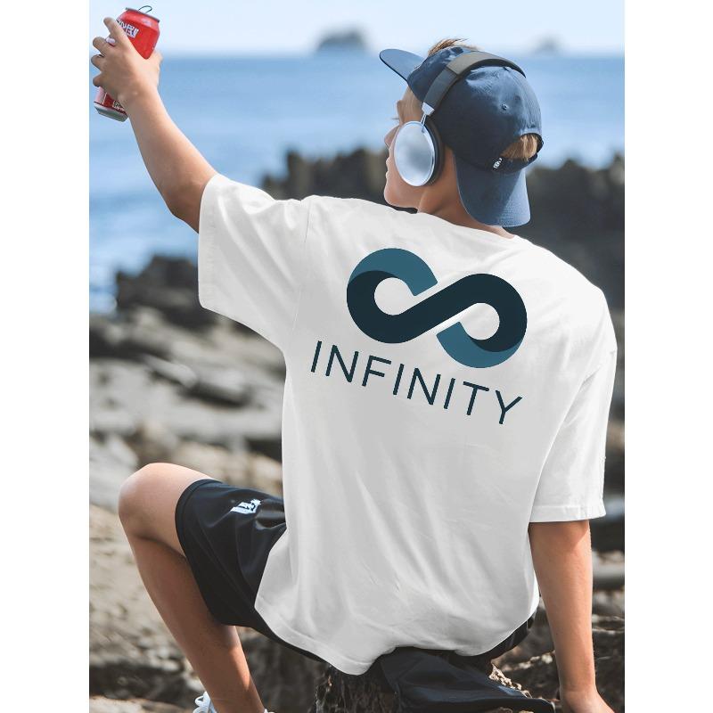 

Мужские футболки Symbol Infinity для баскетбольных тренировок, с круглым вырезом и коротким рукавом, подходящие для уличной моды и тренировок в спортзале S белый