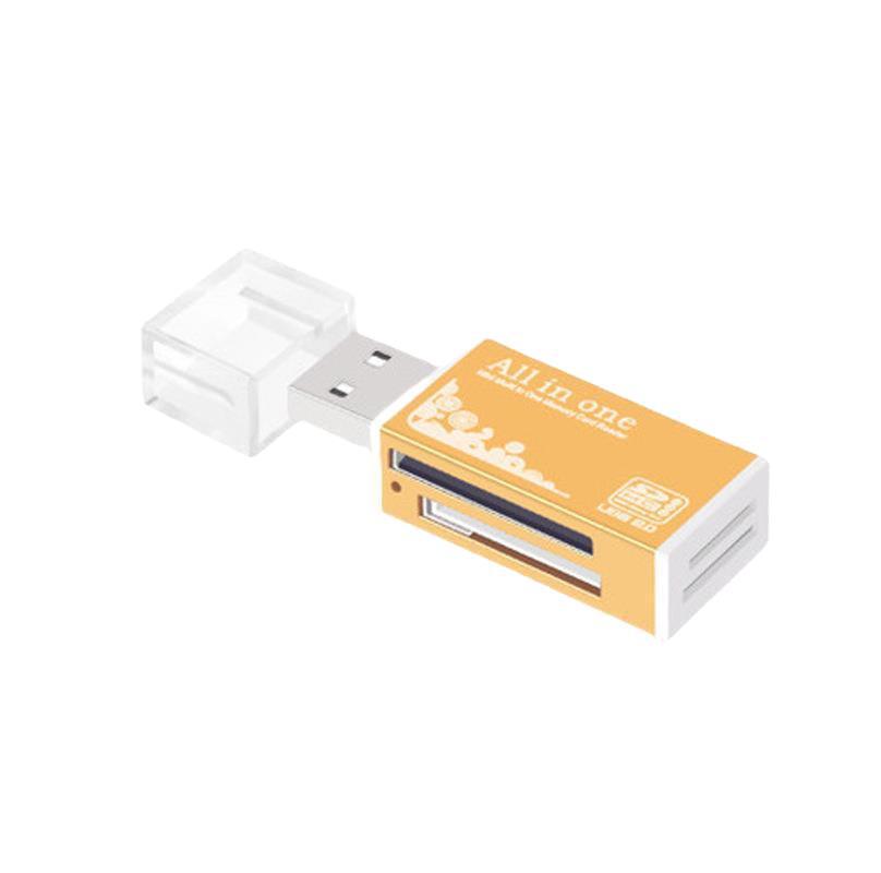 Colorful Aluminum Alloy USB 2.0 High-Speed Mini 4-in-1 Card Reader