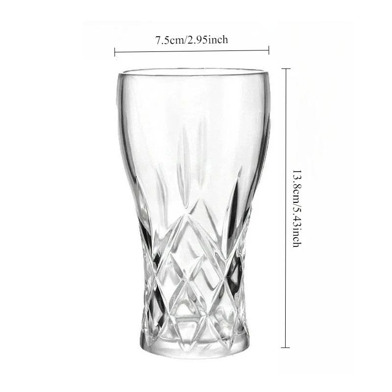 330ml/300ml Wine Glass Creative Carved Beer Mugs High-end Home Glass Cups Thickened Large-capacity Craft Cups Draft Beer Cups 1pcs