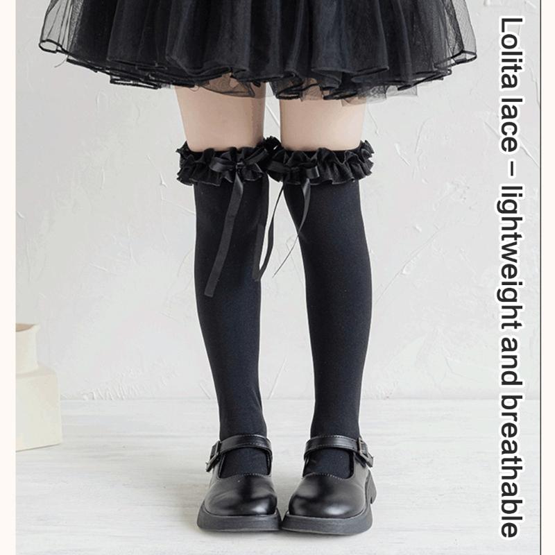 Fashion Lace Calf Socks Socks Breathable Loose Socks for Girls Bowknot High Boot Socks Long Knee High Stockings