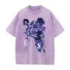 Manga JoJo's Bizarre Adventure Joseph Joestar Print Tee Men Women Clothing Washed Cotton T-shirt Vintage T Shirt Harajuku Tshirt