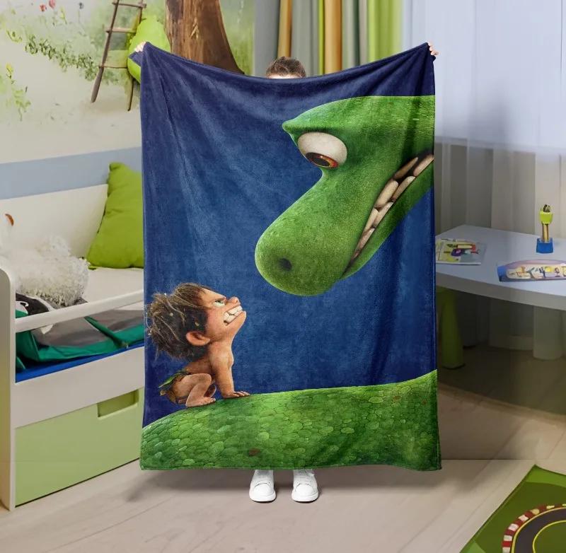 1PC Throw Cute Dinosaur Animals Theme Flannel Blanket Soft Thin Blankets Wolfs Art for Sofa Bed Car Camp Wild Animals Theme Gift