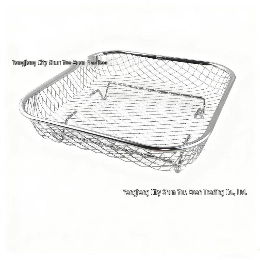 304 Stainless Steel Air Fryer Rack for Grilling, Dehydrating, and Baking - One-Layer Fruit & Vegetable Draining Net