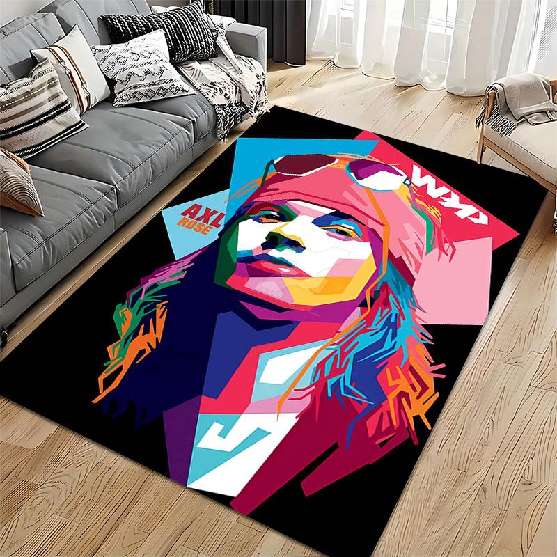 Colorful Pop Art Portrait Carpet suitable as a non-slip mat for the living room or bedroom sofa