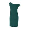 Women's Fashionable Sexy Color Off Shoulder Waist Pleated Sleeveless Hip Hugging Dress