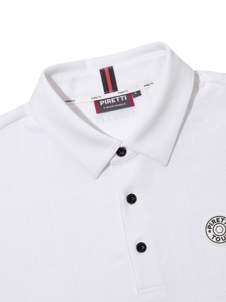 PIRETTI Matera Logo Jacquard Polo Shirt M_White