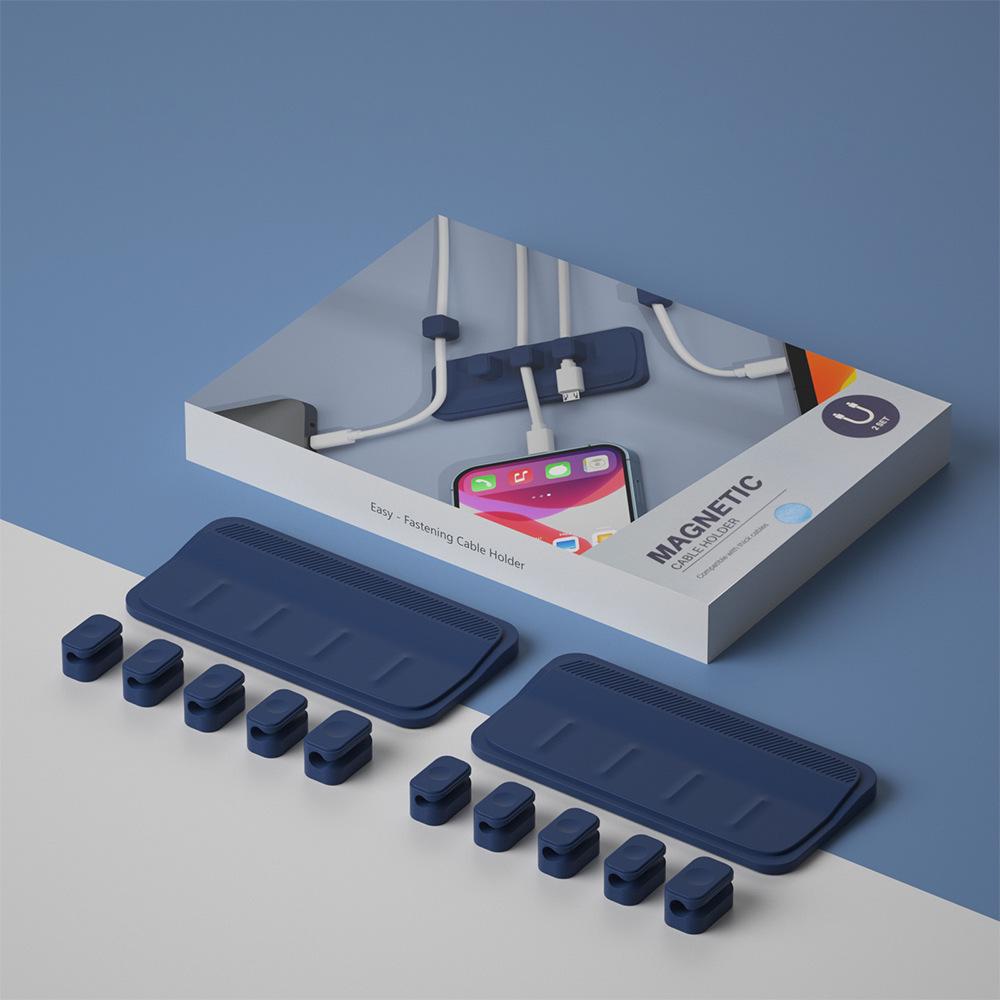 Magnetic Desktop Cable Organizer & Self-Adhesive Cord Holder