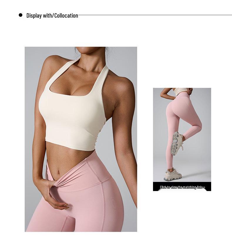 Gränsöverskridande sportbehå med halterneck: Godisfärgade Yoga- och Löpningskläder för Fitness